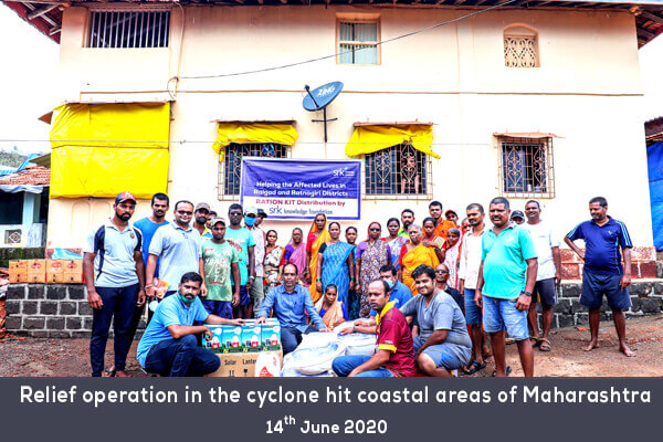 Relief operation in the cyclone hit coastal areas of Maharashtra