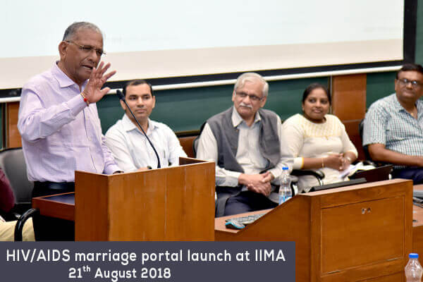 HIV - AIDS marriage portal launch at IIMA